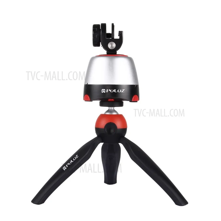 PULUZ PU362 Montaje de Trípode Panorámico Rotativo Electrónico Con Controlador Remoto Para Teléfonos, GoPro, Cámaras DSLR - Rojo