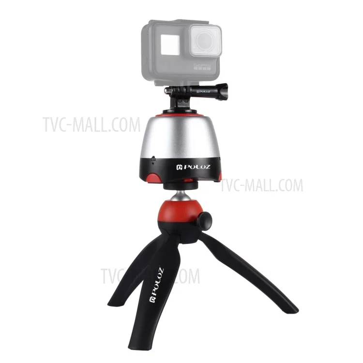 PULUZ PU362 Montaje de Trípode Panorámico Rotativo Electrónico Con Controlador Remoto Para Teléfonos, GoPro, Cámaras DSLR - Rojo