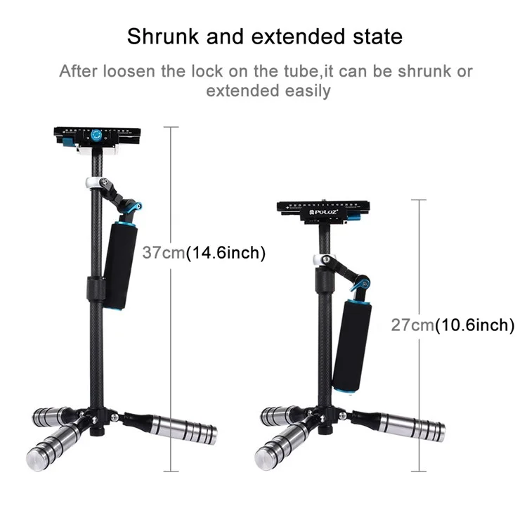 PULUZ P40T Carbon Fiber Handheld Stabilizer Steadicam for DSLR & DV Digital Video & Cameras