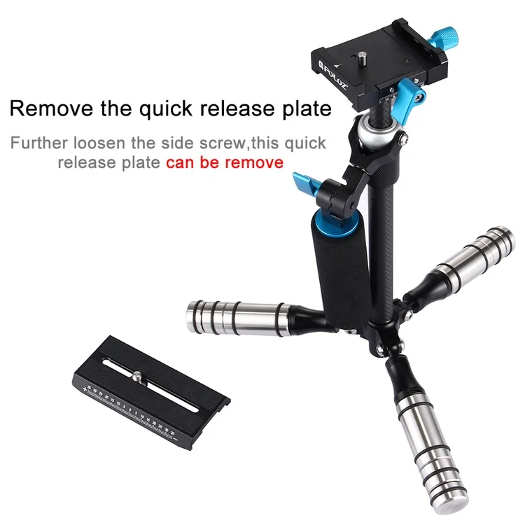 PULUZ P40T Carbon Fiber Handheld Stabilizer Steadicam for DSLR & DV Digital Video & Cameras