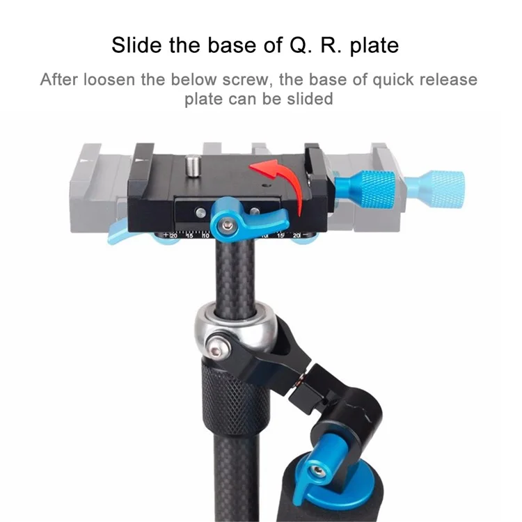 PULUZ P40T Carbon Fiber Handheld Stabilizer Steadicam for DSLR & DV Digital Video & Cameras