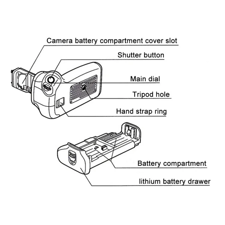 PULUZ PU2501 Vertical Camera Battery Grip for Nikon D800 / D800E / D810 Digital SLR Camera - Black