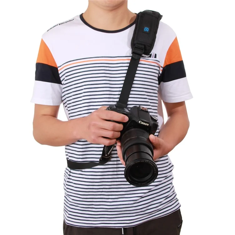 PULUZ Anti-Slip Nylon Quick Release Soft Pad Single Shoulder Camera Strap with Metal Hook for SLR / DSLR Cameras