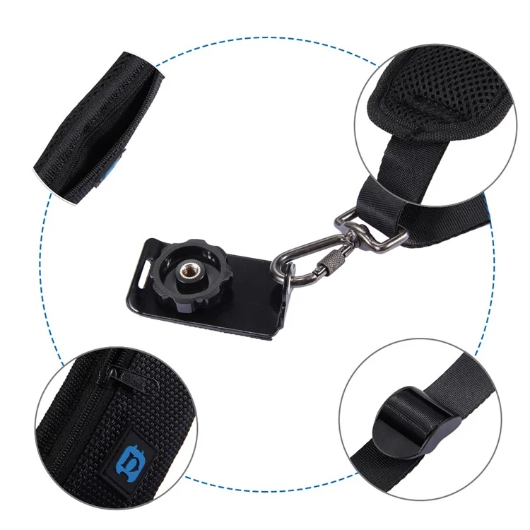 PULUZ Antiderrapante Nylon Quick Release Soft Pad Única Alça De Câmera De Ombro Com Gancho De Metal Para SLR / Câmaras DSLR