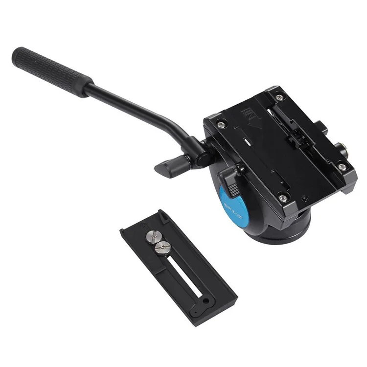 PULUZ PU3501 Heavy Duty Video Camera Tripod Action Fluid Drag Head with Sliding Plate for DSLR & SLR Cameras - Black