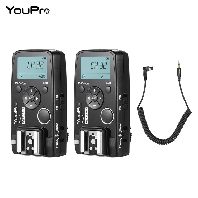 Wireless Flash Trigger with E3 2.5mm PC Sync & Shutter Cable for Nikon D810 D800 D700 D500 D5 D4 D300 D300S D3 D3s Camera