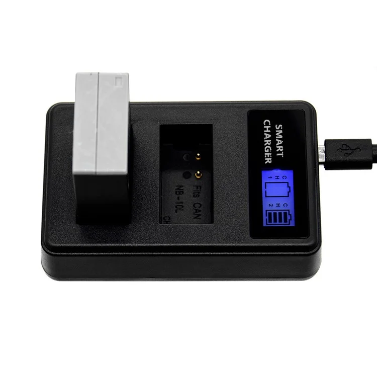 Display LCD Caricatore Batteria USB a Doppio Canale NB-10L Per Canon SX40 HS SX40HS