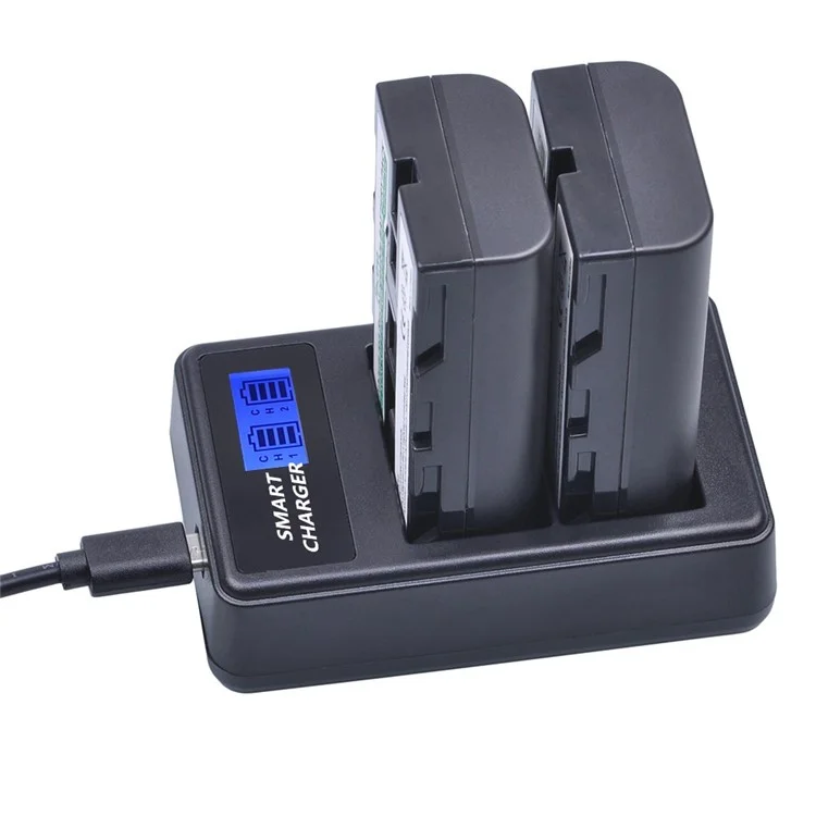 Caricatore USB a Doppio Canale LCD Per Sony NP-FM500H BC-VM50 NP-FM50 Np-fm55 NP-F550 Batteria