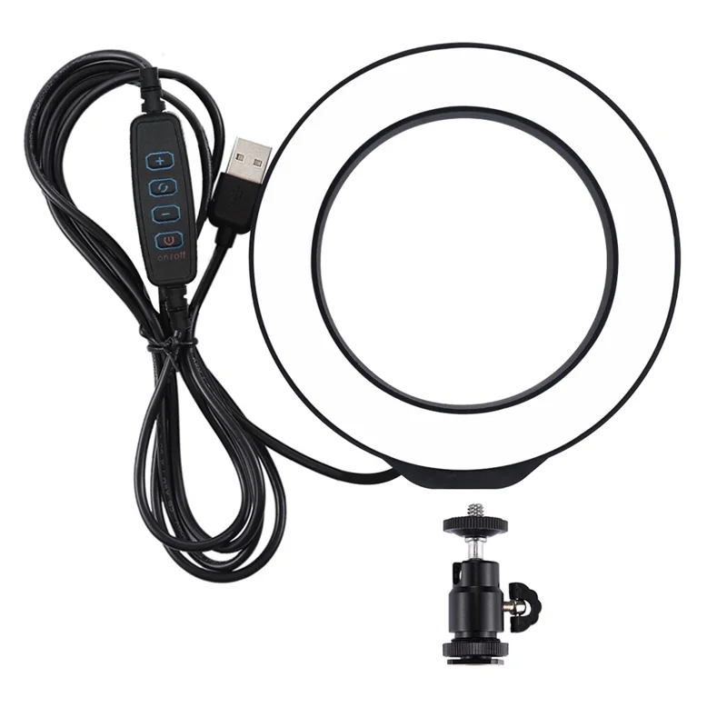 Puluz PU377 4,6 Polegadas 3 Modos Dimmable LED Light Light Video Preenche a Luz Com Sapato Frio de 360 ​​graus de Tripé Ball Head - Preto