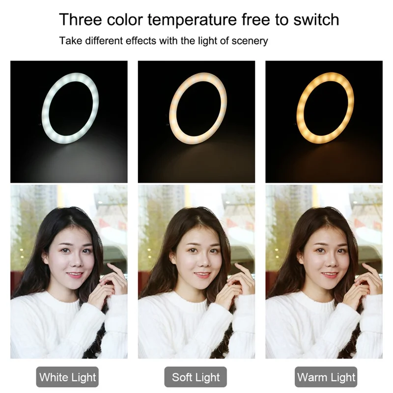 Puluz PU377 4,6 Polegadas 3 Modos Dimmable LED Light Light Video Preenche a Luz Com Sapato Frio de 360 ​​graus de Tripé Ball Head - Preto