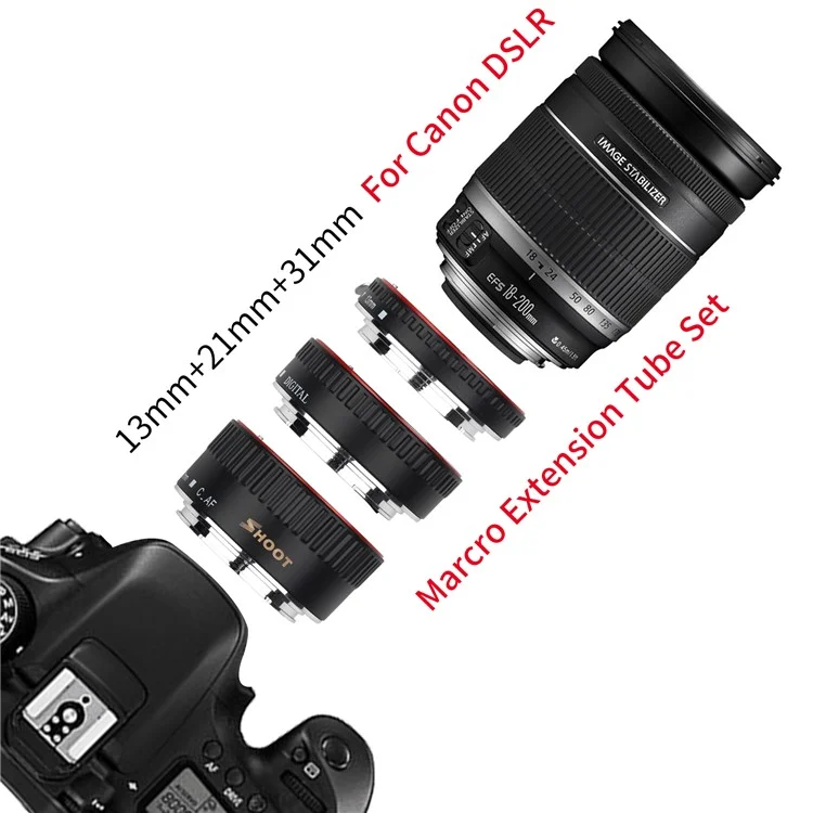 SHOOT XT-364 Anello di estensione macro a messa a fuoco automatica per obiettivi Canon EOS EF EF-S 4000D 2000D 1200D 1100D 700D 450D 400D 200D 70D 5D T5 T6i