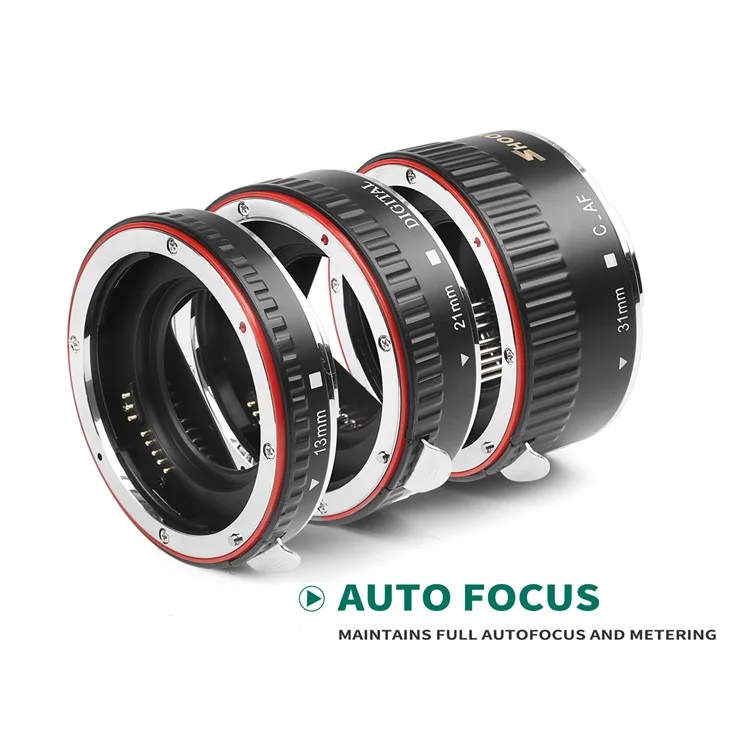 Shoot XT-364 Auto Focus Macro Extension Tube Ring Per Canon EOS EF EF-S Lens 4000D 2000d 1200D 1100D 700D 450D 400D 200D 70D 5D T5 T6i