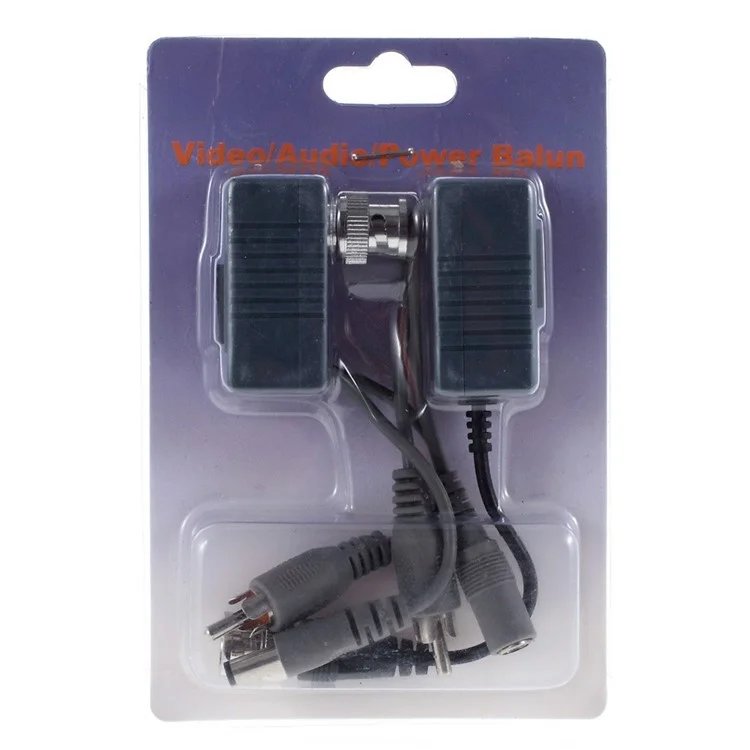 2PCS Economical 1CH Passive Video Balun with Power, Video & Data 10cm Cable RJ45 Interface LLT-B213B/C