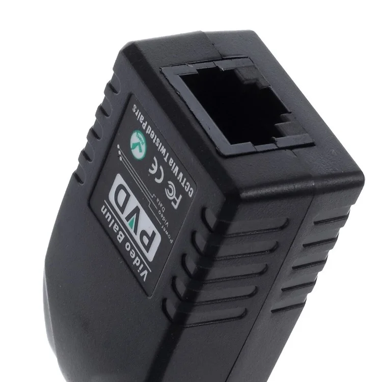2PCS Enhanced 1CH Passive CCTV Video Balun for Power & Video RJ45 Interface with 10cm Cable PVD2001