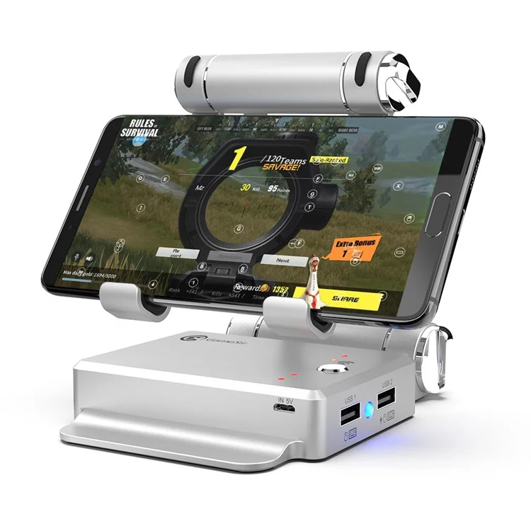 GAMESIR X1 Battle Dock Phone Game Playing Desktop Stand with Dual USB Ports - Silver