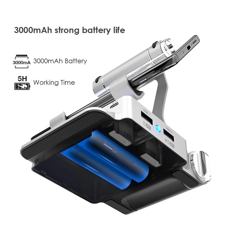 GAMESIR X1 Battle Dock Phone Game Playing Desktop Stand with Dual USB Ports - Silver