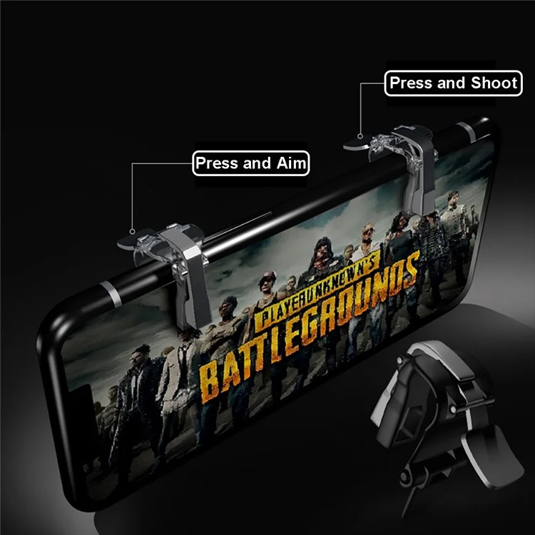 One Pair S4 Quick Shooting Aim Buttons Phone Game Controllers Assist Tools for STG FPS TPS - Black