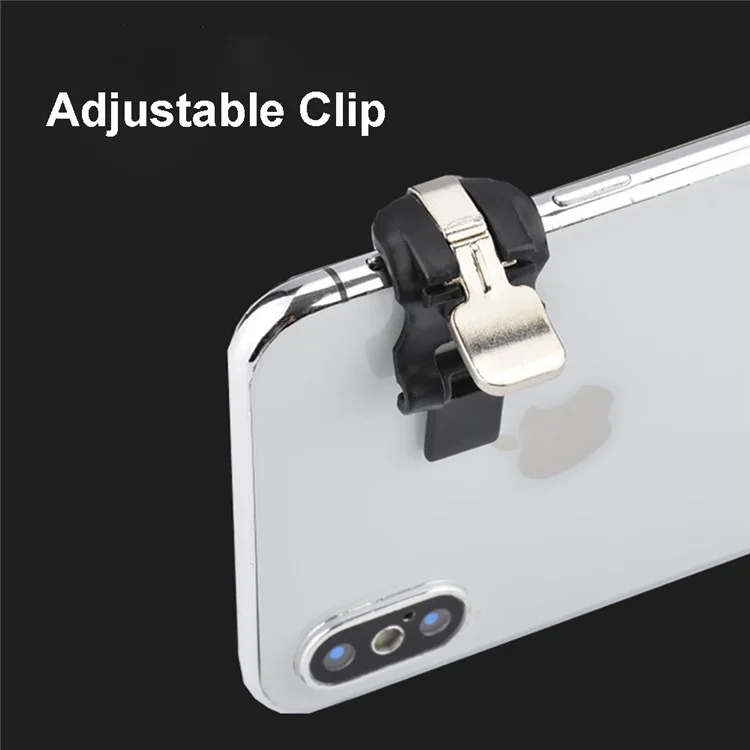 One Pair S4 Quick Shooting Aim Buttons Phone Game Controllers Assist Tools for STG FPS TPS - Black