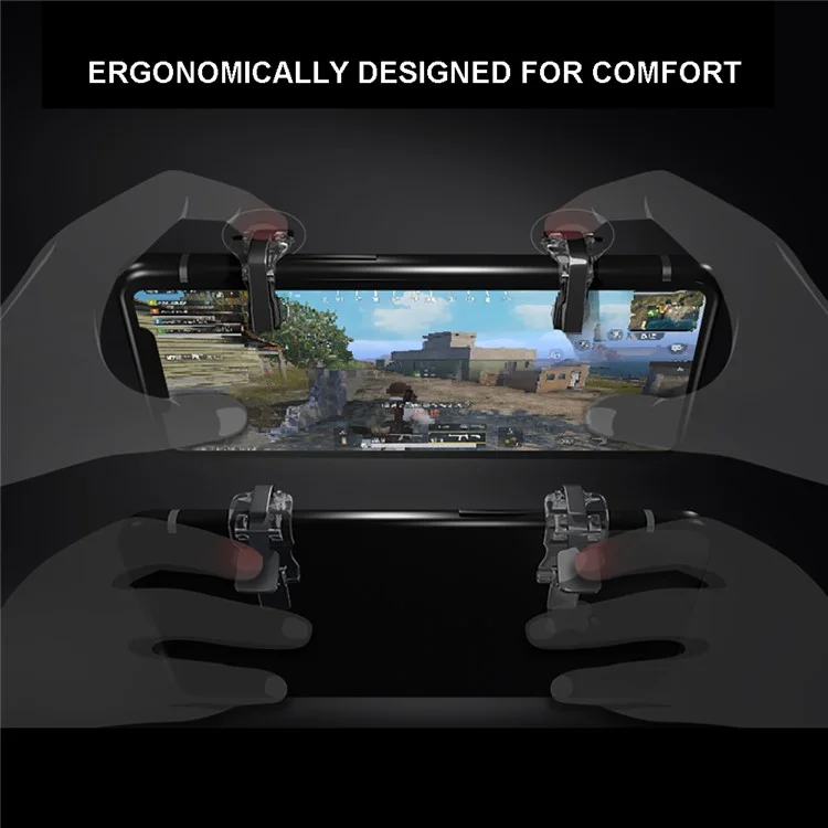 One Pair S4 Quick Shooting Aim Buttons Phone Game Controllers Assist Tools for STG FPS TPS - Black
