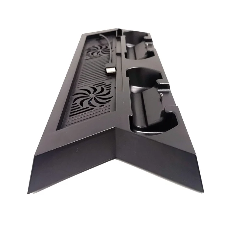 Multi-functional Console Stand with Vent Fans & Dual Controller Charging Slots for PS4