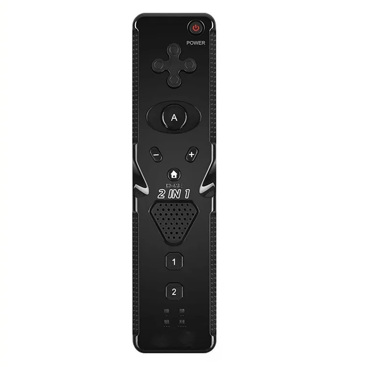 2-in-1 Wireless Gamepad Remote Controller for Wii Game - Black