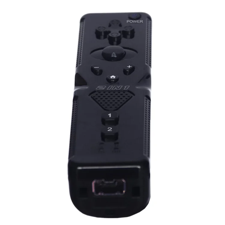 2-in-1 Wireless Gamepad Remote Controller for Wii Game - Black