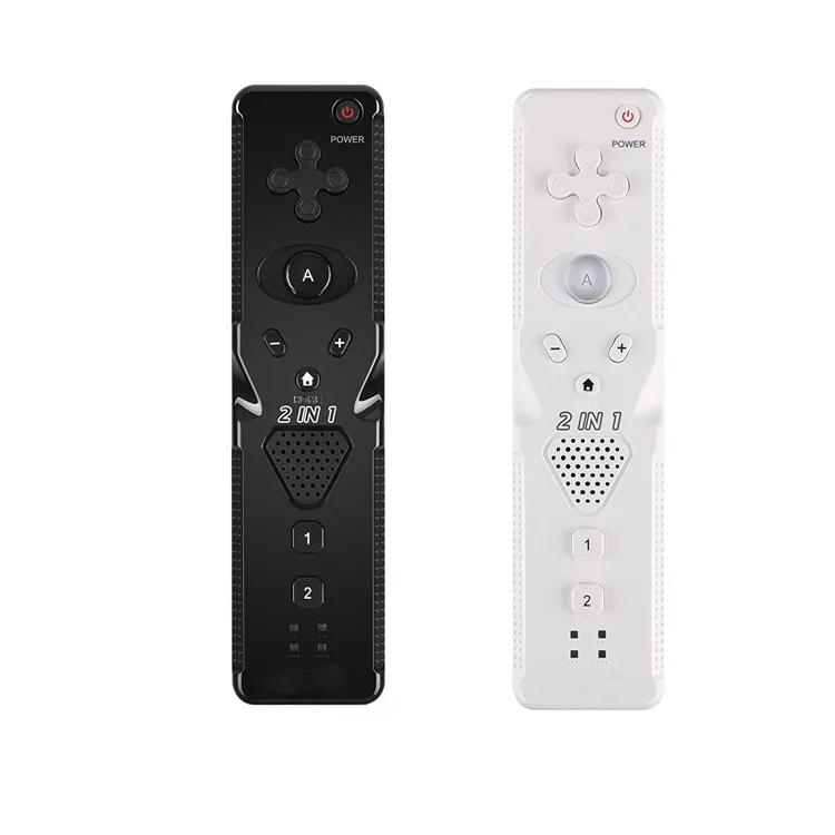 2-in-1 Wireless Gamepad Remote Controller for Wii Game - Black