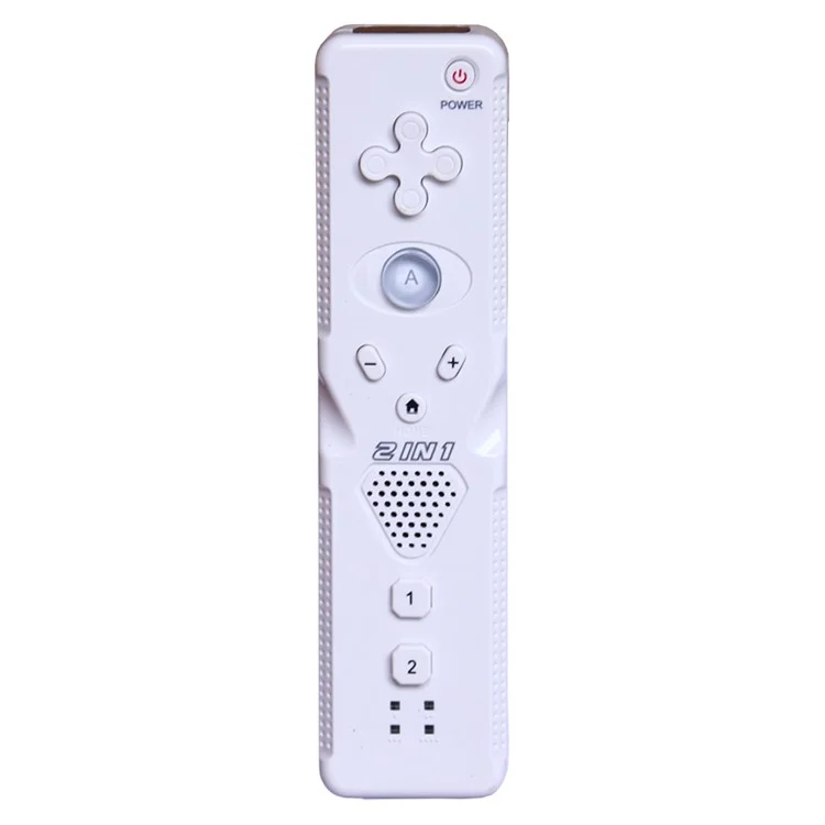 2-in-1 Wireless Gamepad Remote Controller for Wii Game - White