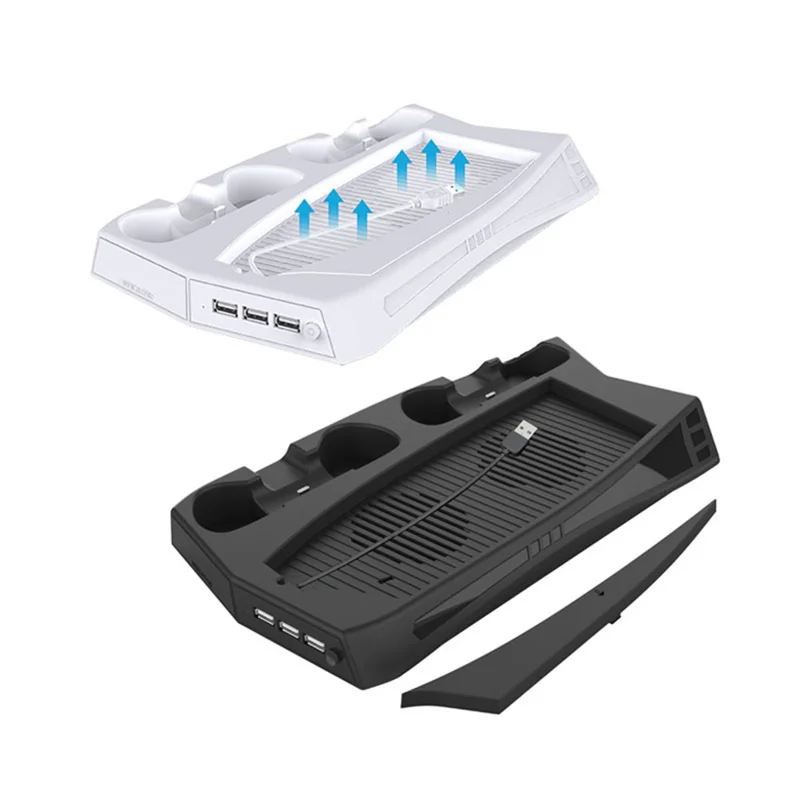 P5-010 Multi-funktions opladningsbase med køleventilatorholder til PS5 DE/UHD-spilkonsol - Sort