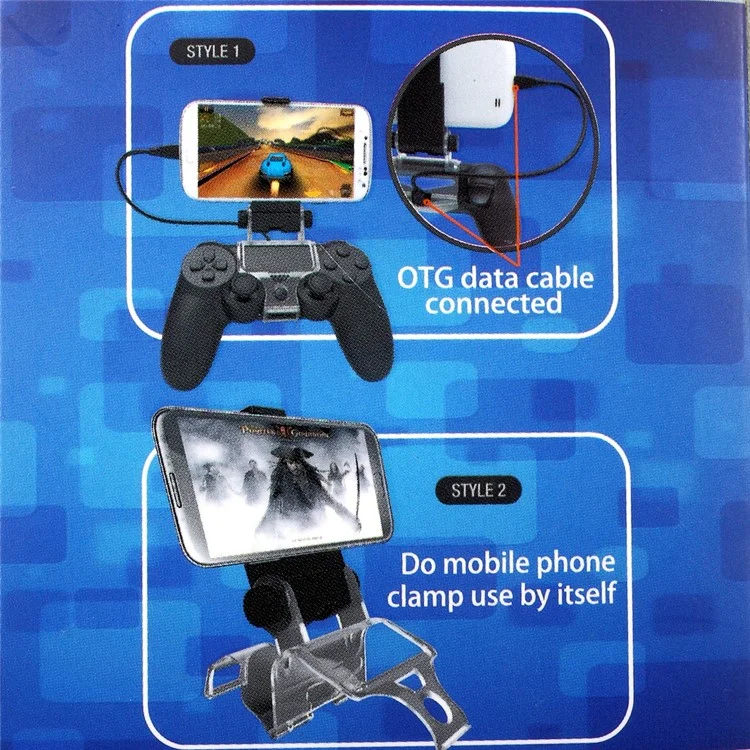 Rotary Smartphone Clamp Holder for Playstation 4 PS4 Controller