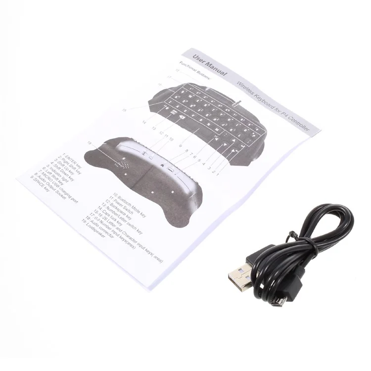 DOBE TP4-008 Wireless Bluetooth Game Keyboard für PlayStation PS 4 Controller (CE/RoHS)