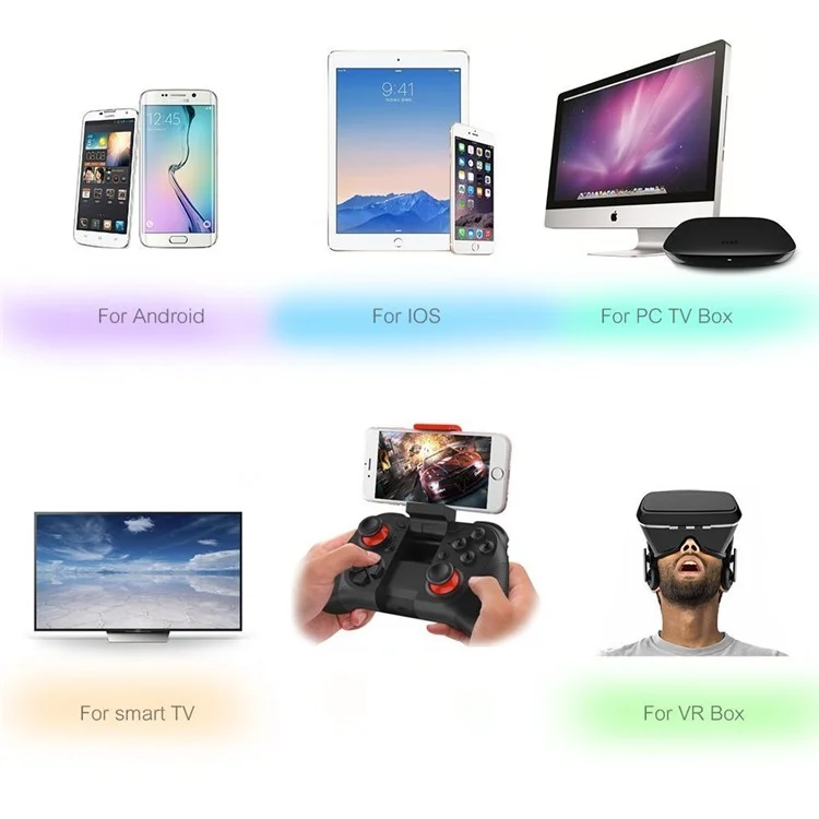 MOCUTE 050 Mando Bluetooth Todo En Uno Mando de Juego Joystick para iOS Android Teléfono Móvil PC - Negro