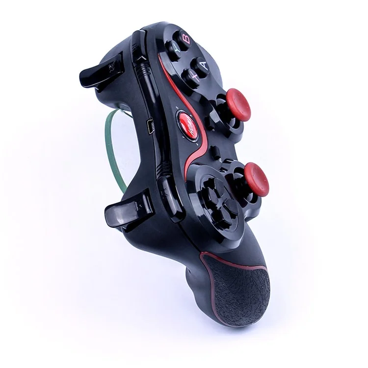 C8S Wireless Bluetooth Game Controller Gamepad Joystick for iOS Android Etc with Phone Clamp Holder