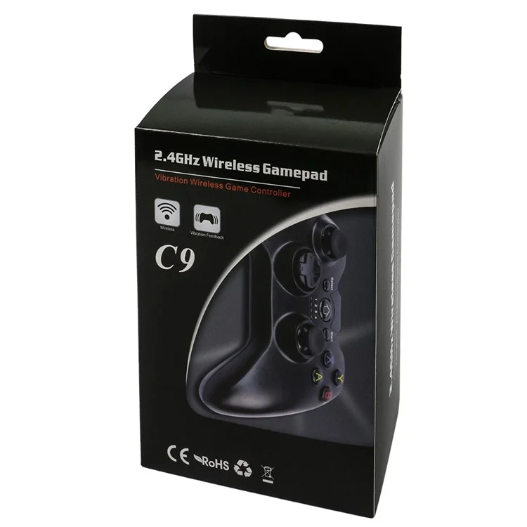 C9 Wireless Bluetooth Controller Joystick Gamepad for iOS Android Etc + Phone Clamp Holder