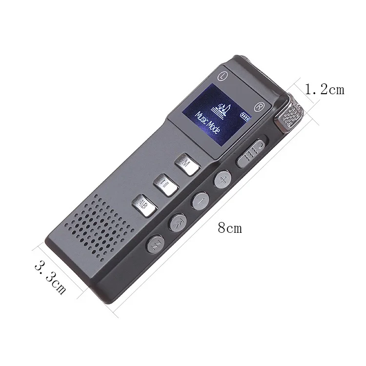 SK-818 Rechargeable 8GB Digital Audio Voice Recorder Dictaphone MP3 Player - Grey