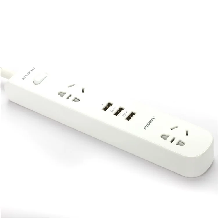 PISEN K-23 Smart Power Strip with 2 Power Sockets + 3 USB Ports - EU Plug