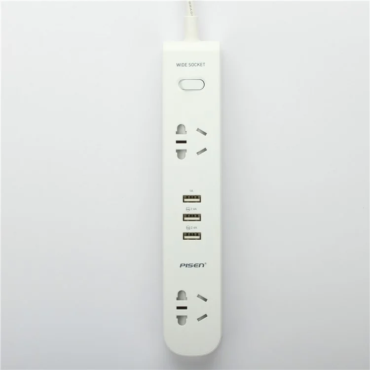 PISEN K-23 Smart Power Strip with 2 Power Sockets + 3 USB Ports - EU Plug
