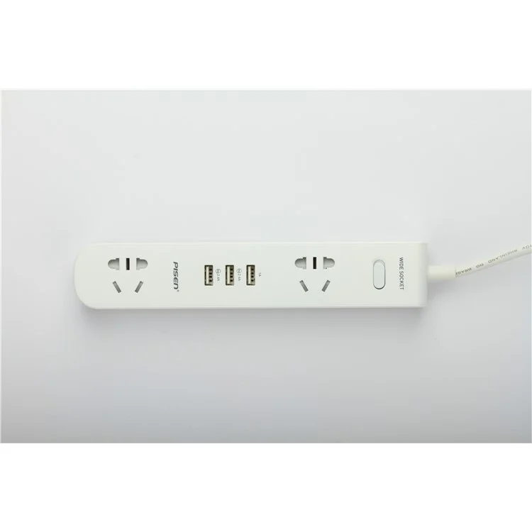 PISEN K-23 Smart Power Strip with 2 Power Sockets + 3 USB Ports - EU Plug