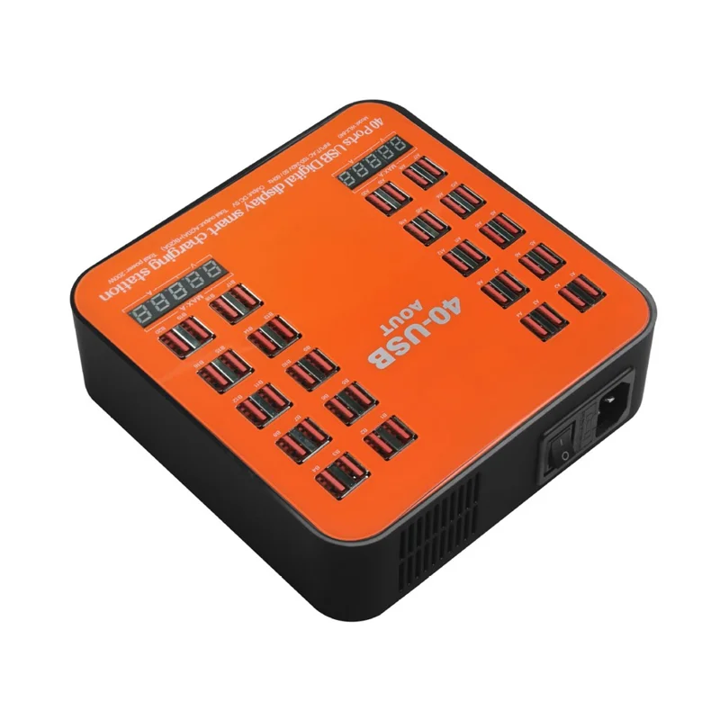 840 40 Ports USB Charger 5V LCD Digital Display Intelligent Charging Station - AU Plug