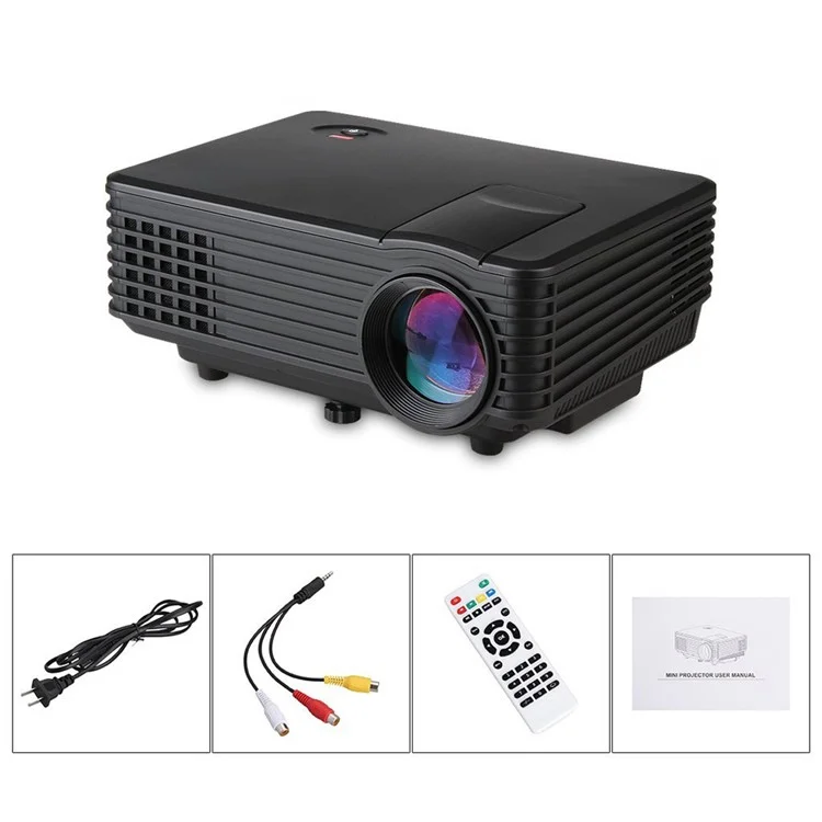 Mini RD805 800 Lumens Portable Multimedia Projector 800x480 Native Resolution - Black / EU Plug