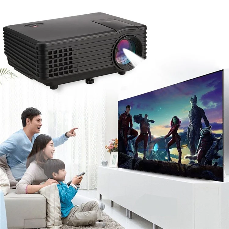 Mini RD805 800 Lumens Portable Multimedia Projector 800x480 Native Resolution - Black / EU Plug