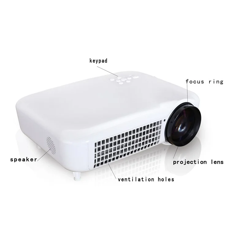 LED-5018D 5.8" 3000 Lumens LED Projector Full HD Multimedia Player - EU Plug