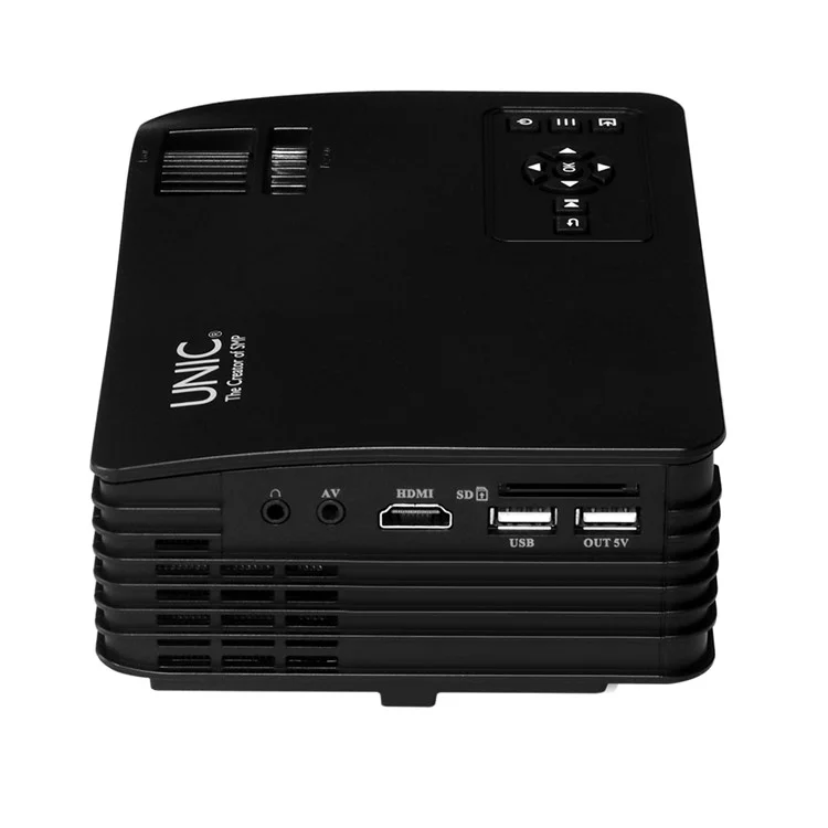 UNIC UC36 1080P Mini Portable LED Projector with HDMI/USB/SD/AV - Black / EU Plug
