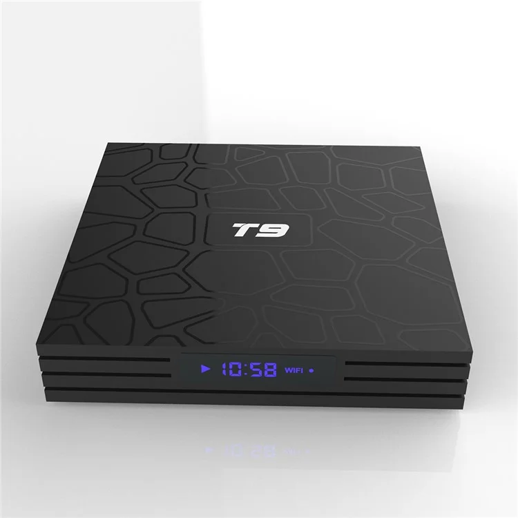 T9 RK3328 USB 3.0 Smart 4K Set 2.4G WiFi Bluetooth-compatible 4.0 Android 9.0 TV Box 4G+32G - UK Plug