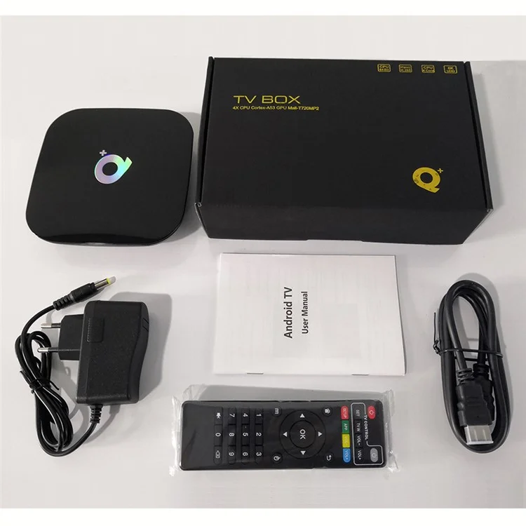 Q Plus Quad Core Allwinner H6 Android 9.0 TV -box WiFi Media Player 4+32 gb - EU -stecker