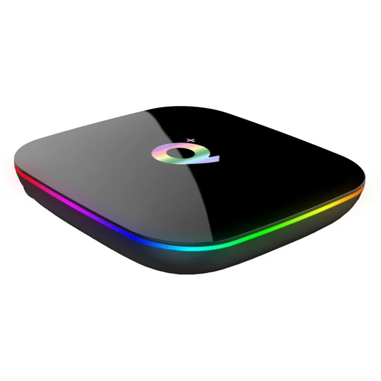 Q Plus Quad Core Allwinner H6 Android 9.0 TV Box WiFi Media Player 4 + 32 go - Plug