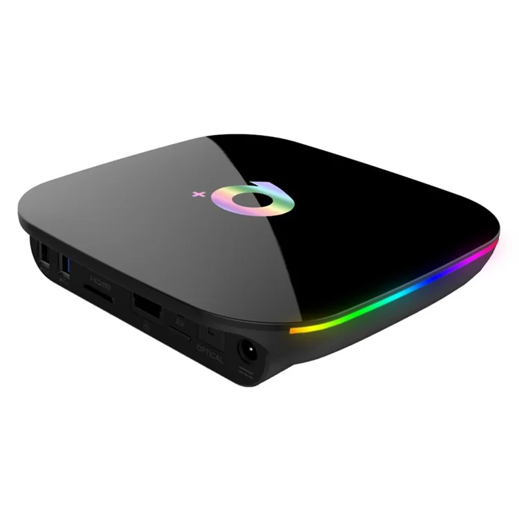 Q Plus Quad Core Allwinner H6 Android 9.0 TV Box WiFi Media Player 4 + 32 go - Plug