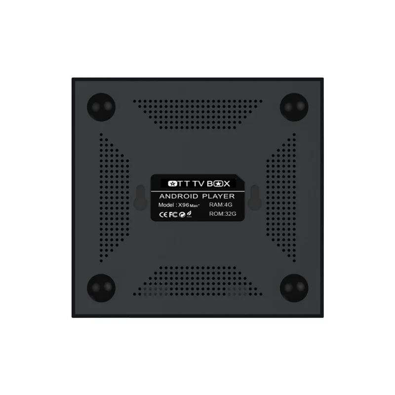 X96 MAX+ Amlogic S905X3 Quad Core Android 9.0 TV-boks Bluetooth-kompatibel WiFi-medieafspiller 4+32 GB – UK-stik