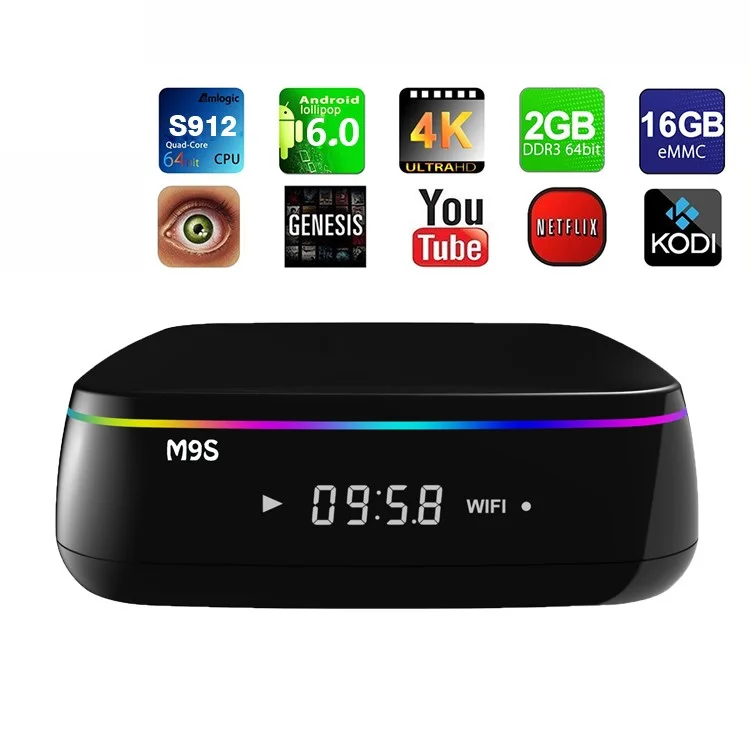 M9S MIX Amlogic S912 4K Android 6.0 TV Box Kodi 16.1 Octa Core 2+16GB Dual WiFi 2.4G/5G Bluetooth Streaming Media Player - US Plug