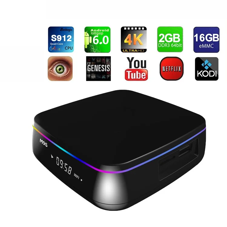 M9S MIX Amlogic S912 4K Android 6.0 TV Box Kodi 16.1 Octa Core 2+16GB Dual WiFi 2.4G/5G Bluetooth Streaming Media Player - US Plug